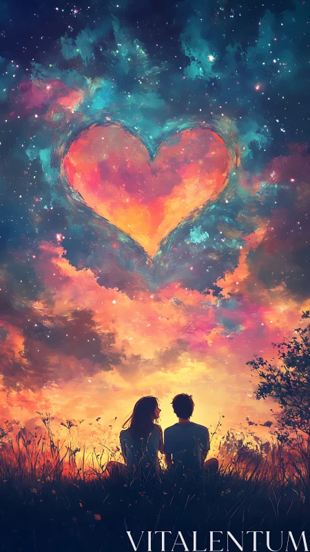 Celestial Heart: Two Souls Beneath Cosmic Love