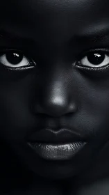 Striking eyes capturing light in dramatic portrait.