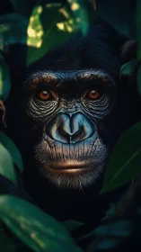 Gentle jungle gaze from a thoughtful chimpanzee friend.