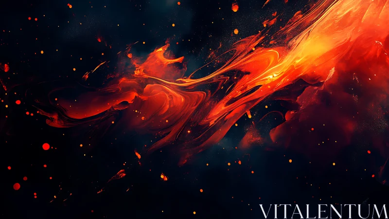 Molten Fire Explosion in Cosmic Void with Particle Effects