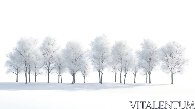 Minimalist winter tree line under high-key diffuse light.