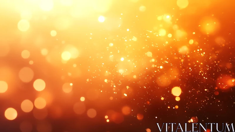 Glowing golden bokeh lights with sparkling particles, abstract style.
