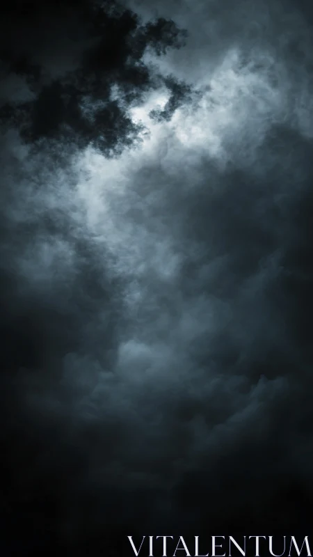 Low key storm cloud texture with dramatic chiaroscuro light