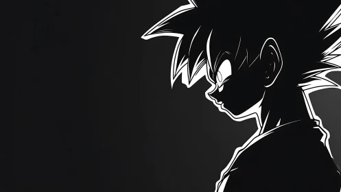 Striking anime silhouette captures a quiet, powerful moment