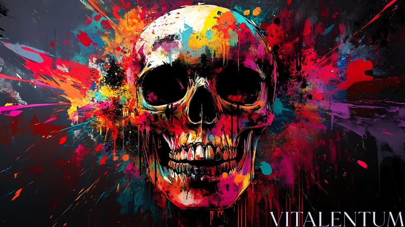 Chromatic cranial explosion with high-energy splatter dynamics.