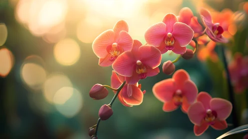 Radiant Orchids Dancing in Golden Sunlight.