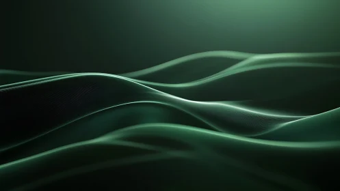 Emerald fluid waveforms flowing across a dark horizon.