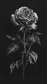 Midnight rose study in silver light and quiet drama.