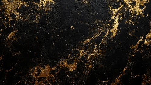 Black textured surface with irregular gold metallic patterns.