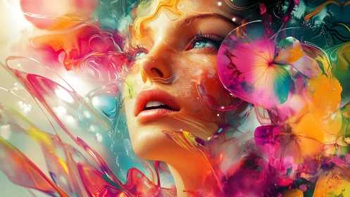 Chromatic daydream muse rising through liquid light. Period.