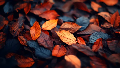 High-contrast autumn foliage with shallow depth and bokeh rendering