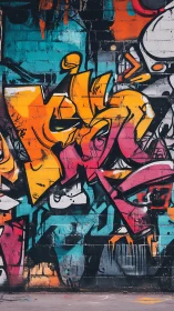 Urban graffiti mural explodes with neon color and bold forms.