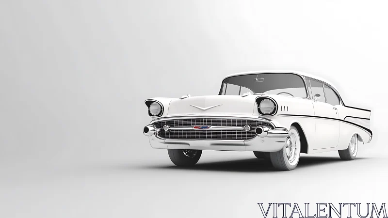 High-fidelity 3D render of midcentury American coupe profile.