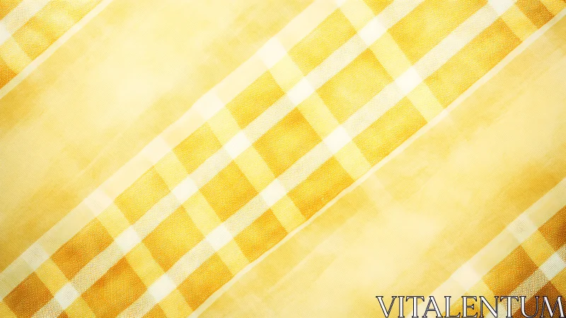 Yellow gingham fabric forms diagonal translucent stripes