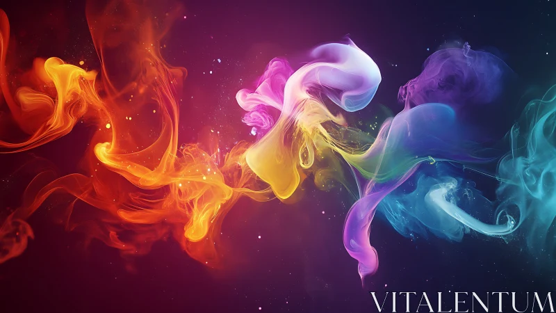 Colorful swirling ribbons of light drifting through space.