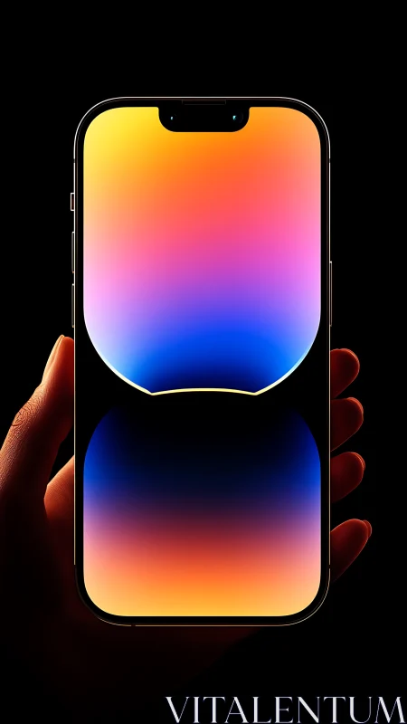 Chromatic Dreams: Hand-Held Portal of Radiant Gradient Splendor.