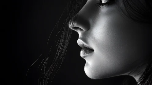 Silvered profile drifts through shadow like quiet moonlight