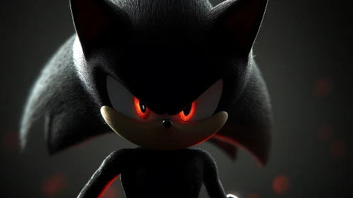 Dark anthropomorphic hedgehog character in dramatic light.