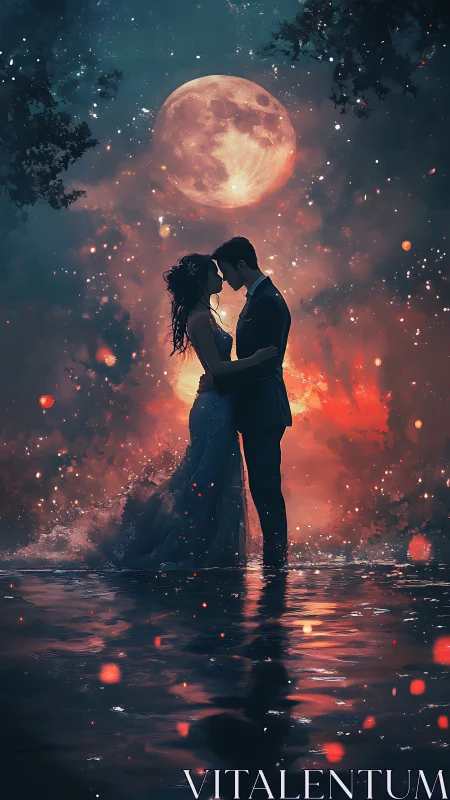 Celestial Romance Beneath Full Moon.
