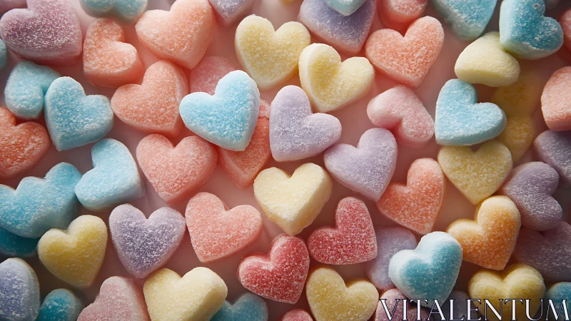 Sweet Sugar Hearts in Rainbow Colors.