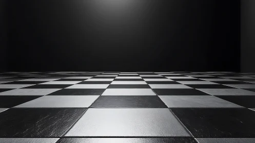 Sleek checkerboard floor quietly invites bold creative ideas