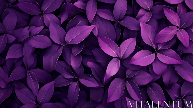 Purple foliage pattern with overlapping elliptical leaves.