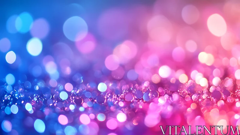 Vibrant Bokeh Lights in Blue and Pink Abstract Glitter Background.