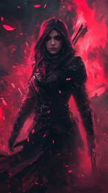 Vengeful rogue emerges from crimson smoke and embers