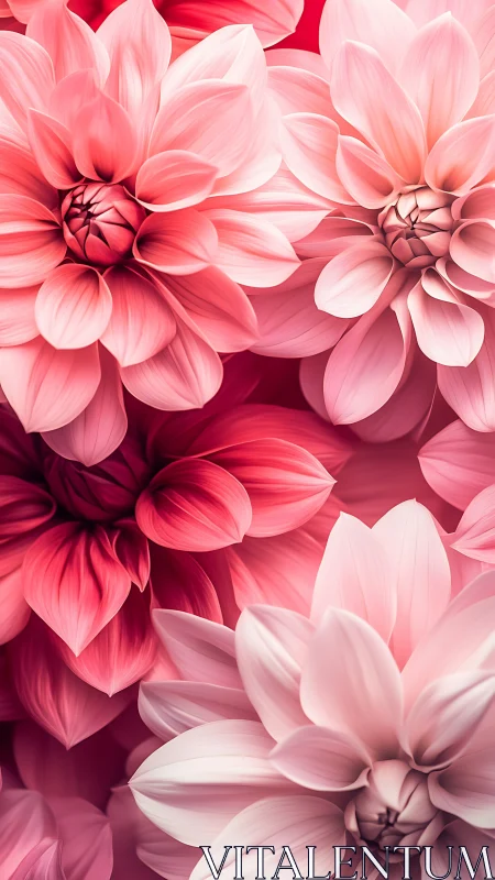 Luminous Pink Dahlias in Gradient Bloom.