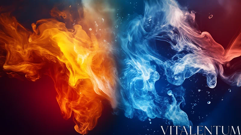Fire and Ice Collide in Mesmerizing Elemental Dance.