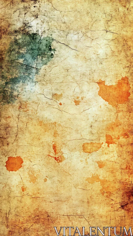 Aged grunge parchment surface shows mottled stains and cracks