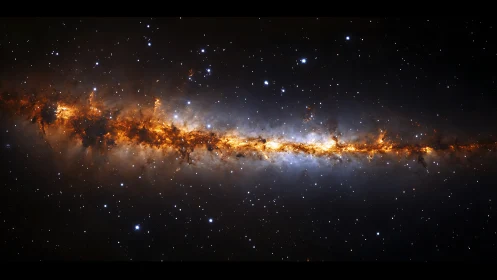 Horizontal galactic plane segment shows dense star field