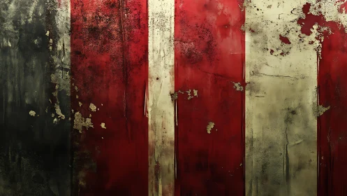 Distressed Vertical Striped Flag Art in Grunge Texture Style.