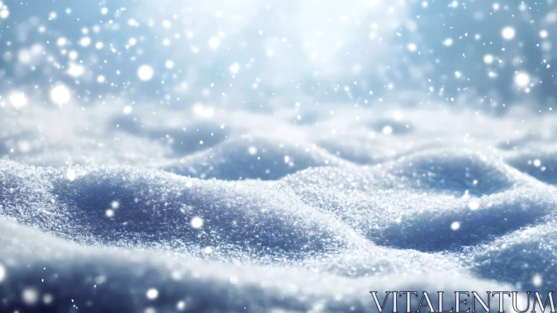 Gentle snowdrift waves sparkling in soft winter light.