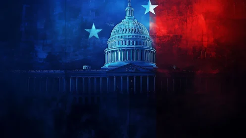 US Capitol dome glows amid intense red and blue divide