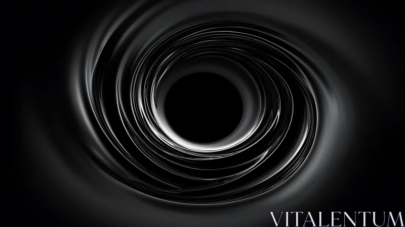 Dark abstract vortex with metallic circular light rings.