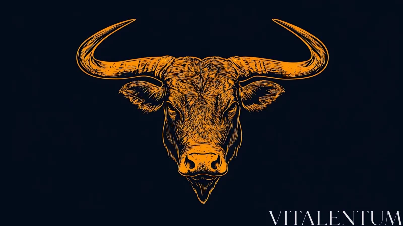 Amber horned sentinel staring through midnight silence.