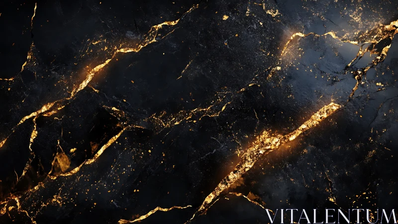 Dark stone texture with glowing golden fracture lines.