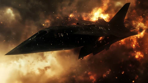 Obsidian Jet Screams Through Cataclysmic Inferno