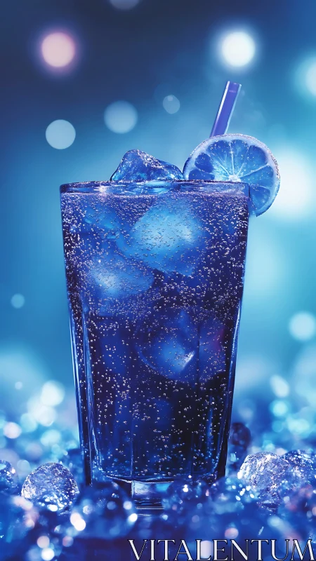 Effervescent Cocktail Study: Luminous Blue Composition.