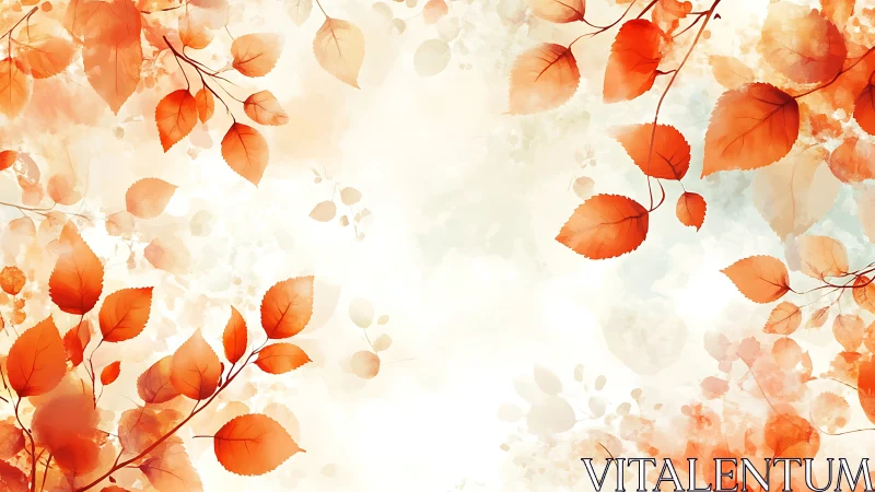 Autumn leaves frame soft abstract background space