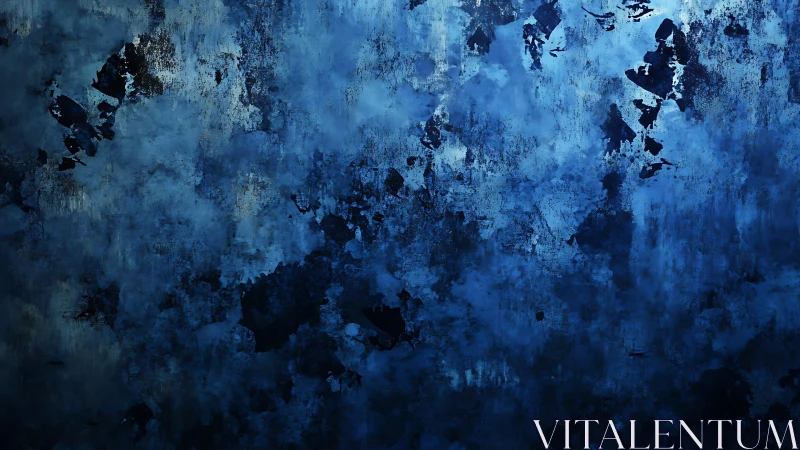 Abstract Grunge Blue Texture with Artistic Rough Brush Strokes.