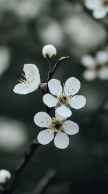 Delicate Blossom Cascade Defies Blurred Green Sanctuary