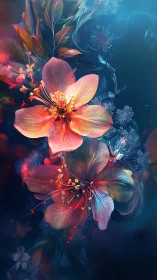 Luminous Flowers Blooming in Color and Light.