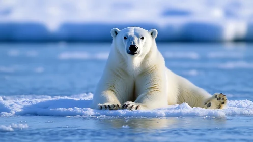 Chill monarch of melting ice, lounging on a blue mirror.