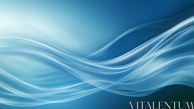 Soft blue energy waves drift gently across a calm sky