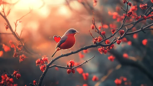 Winter's Crimson Guest: A Robin's Gentle Moment.