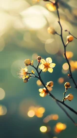 Luminous Bloom: Golden Petals Dance in Honeyed Light.