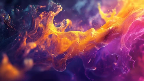 Luminous molten waves of orange and magenta in motion.