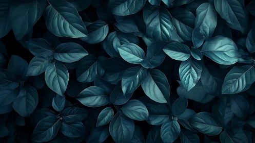 Low‑key macro foliage with teal cinematic color grading